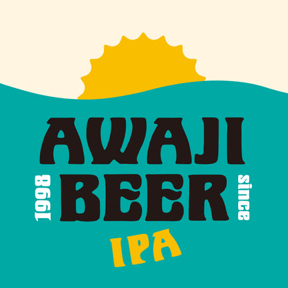 淡路ビールのロゴ　IPA（エメラルドグリーンと黄色）